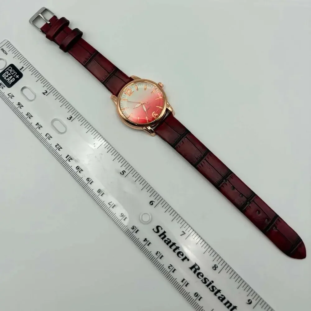 Rose Gold & Red Watch
